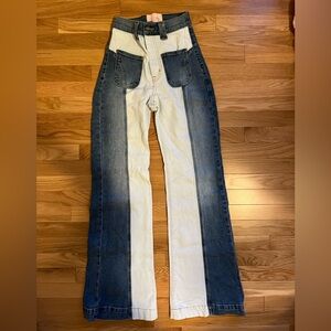 Revice denim two toned high waisted flare jeans